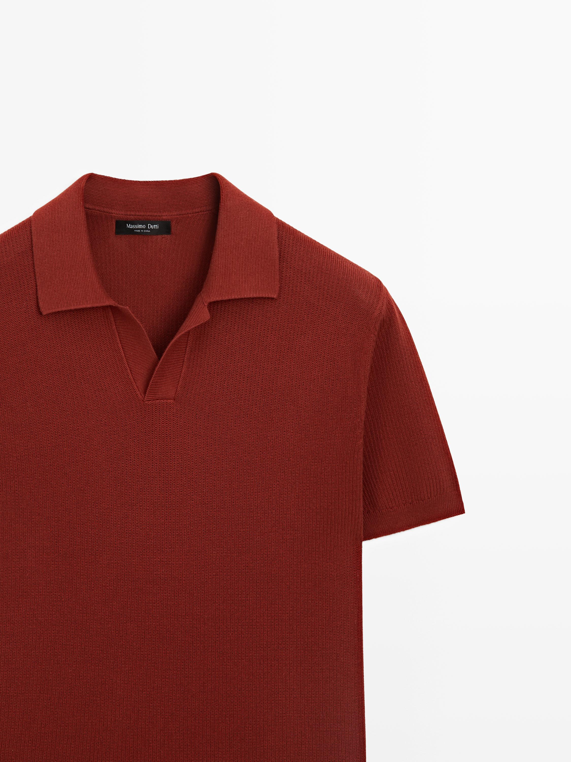100% cotton knit polo sweater